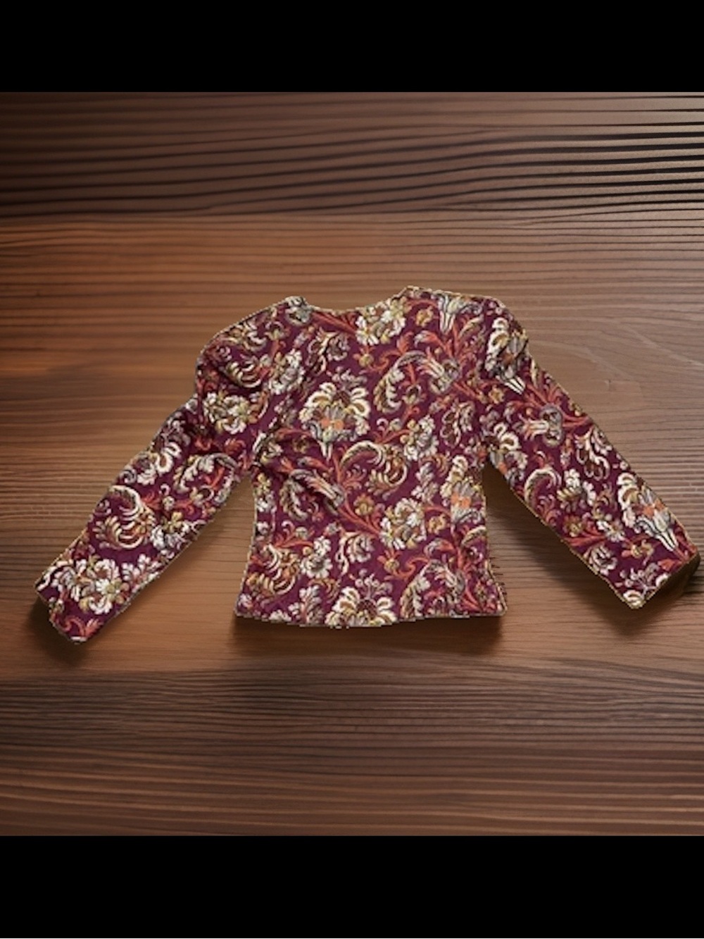 Vintage MAGGIE LONDON By JEANNINE BOOHER Blazer Burgundy 3-Button Shoulder Pads